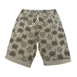 NWOT LC Waikiki Olive Green  Print Pull-On Cotton Bermuda Shorts SZ 11/12 # 1557